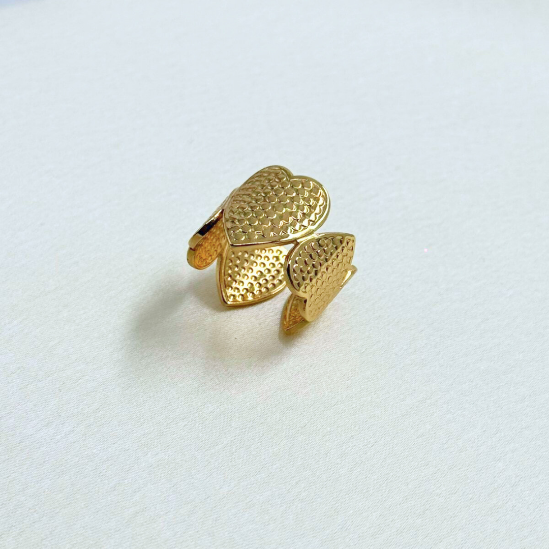 Amora Textured Heart Ring (BUY1GET1)