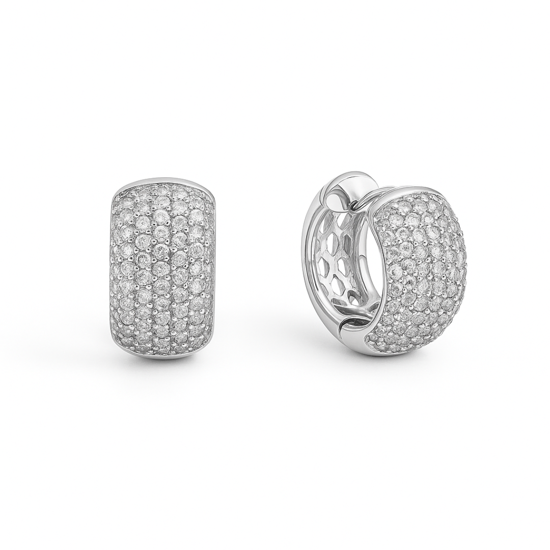 Gold Pave Hoop Earrings