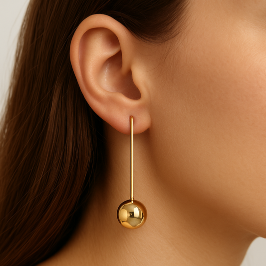 Linear Sphere Drop Earrings