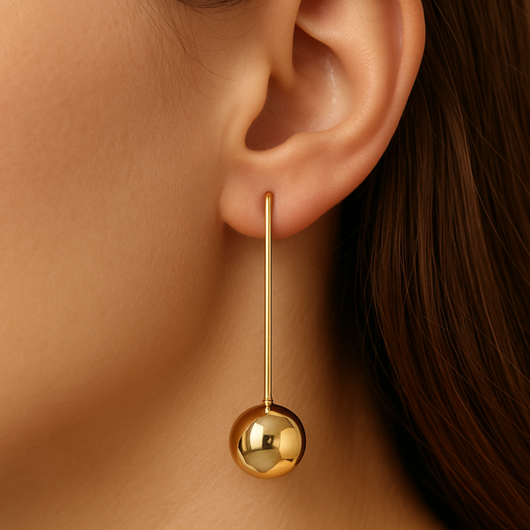 Linear Sphere Drop Earrings