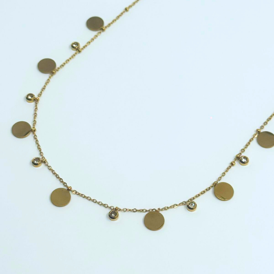 Celeste Disc Charm Necklace