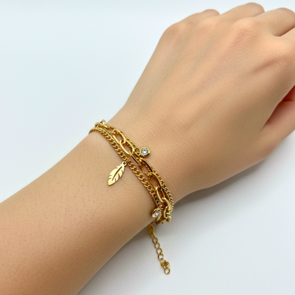 Verdant Charm Layered Bracelet