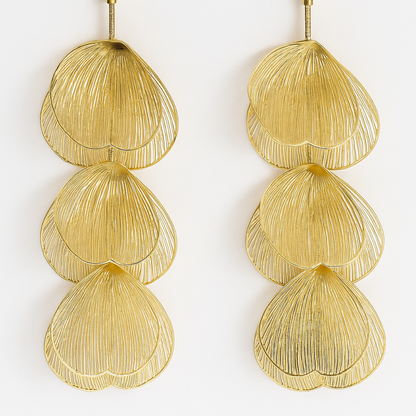 Petal Drop with Crystal Studs Earrings