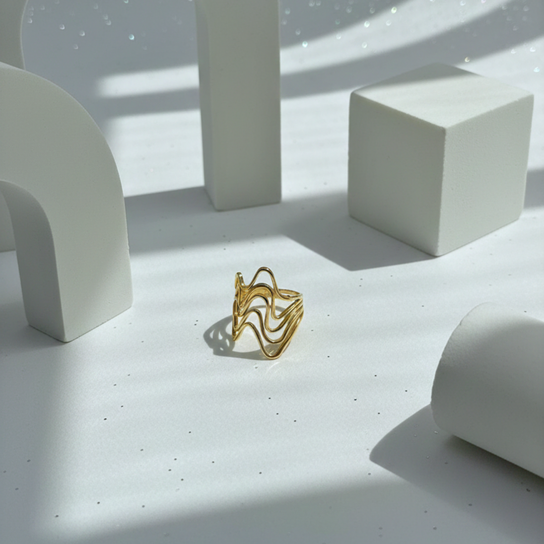 Waveform Sculptural Ring (BUY1GET1)