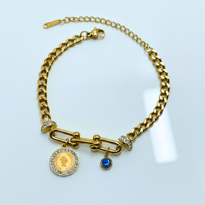 Regal Link Evil Eye Coin Bracelet