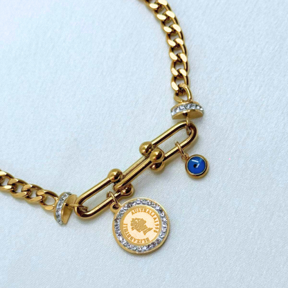 Regal Link Evil Eye Coin Bracelet