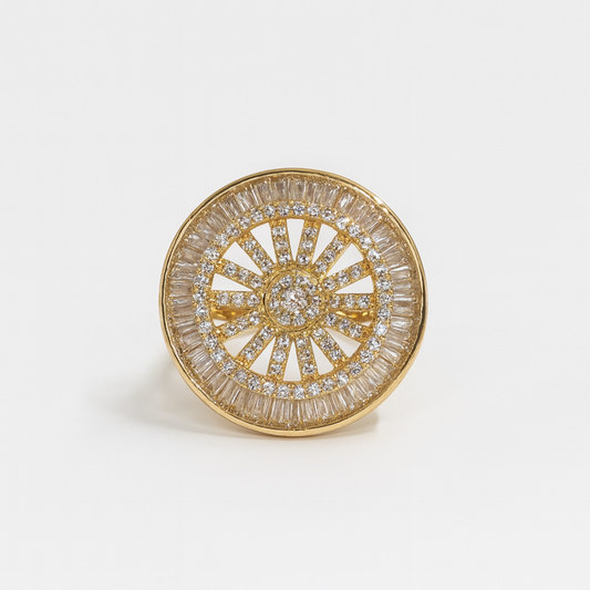 Gold Radiant Sunburst Ring
