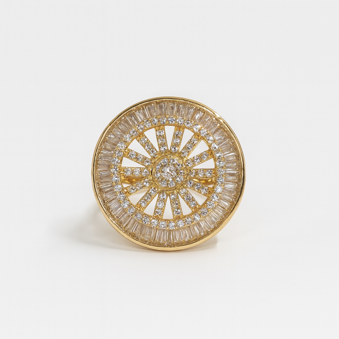 Gold Radiant Sunburst Ring