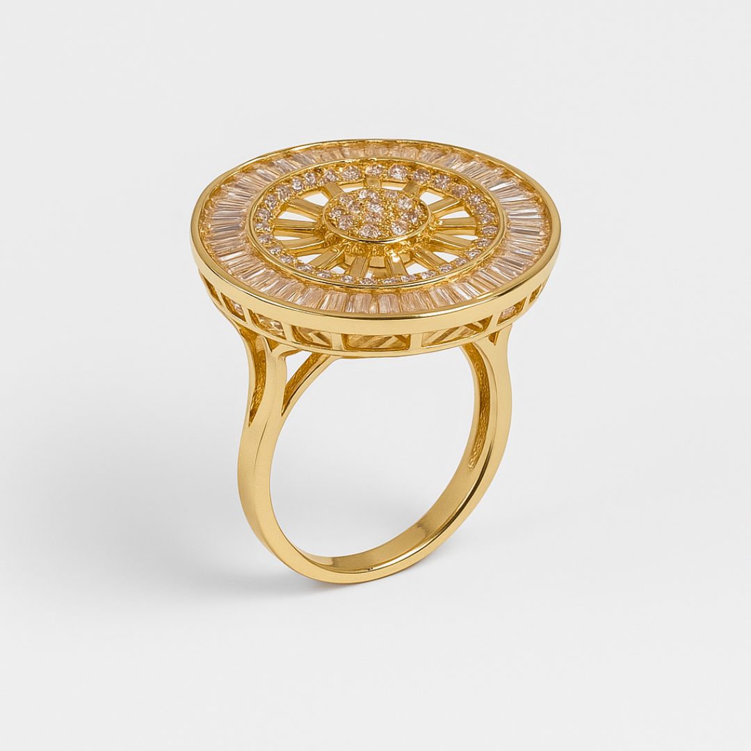 Gold Radiant Sunburst Ring