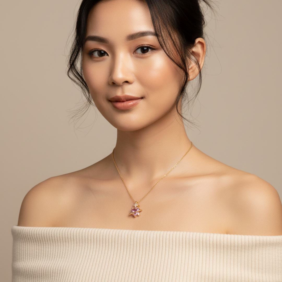 Celeste Orbit Heart Necklace