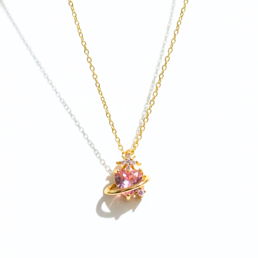 Celeste Orbit Heart Necklace