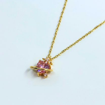 Celeste Orbit Heart Necklace