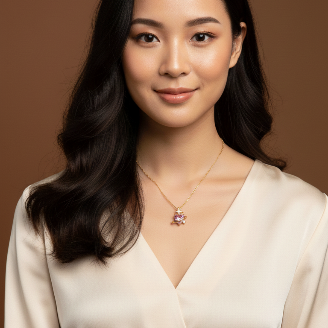 Celeste Orbit Heart Necklace
