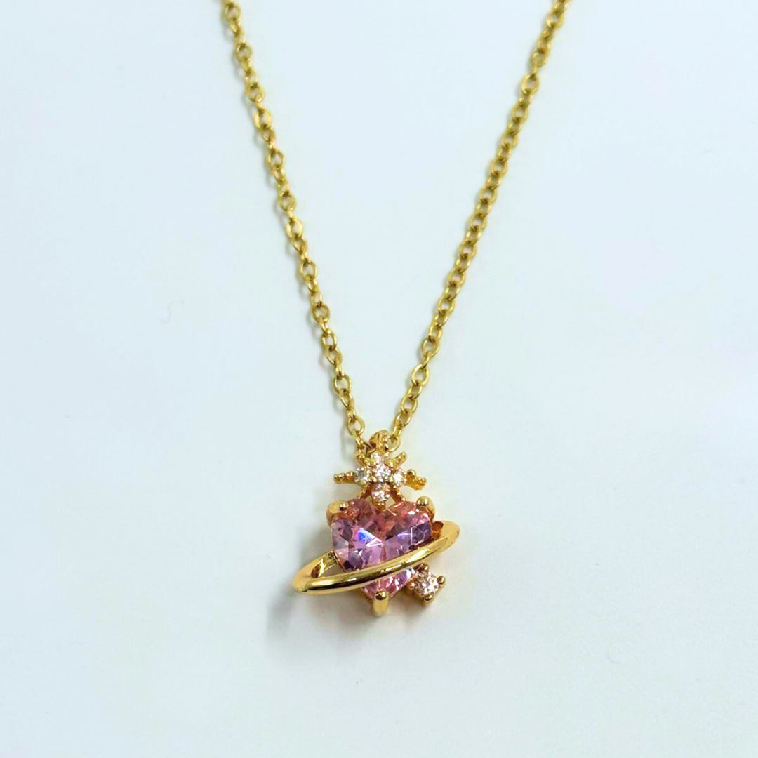 Celeste Orbit Heart Necklace