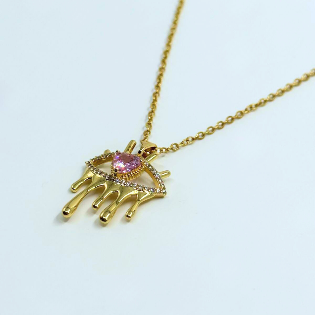 Evil Eye Heart Drop Necklace