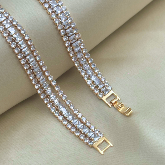 3-Row Crystal Tennis Bracelet