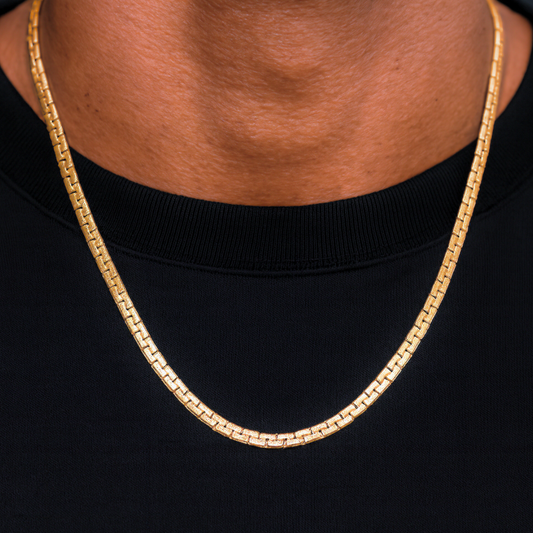 Textured Flat Link Men’s Chain