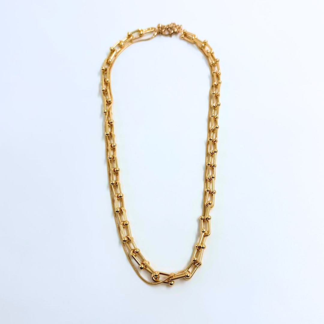 Auric Link Statement Necklace – Demi-Fine Gold Chain