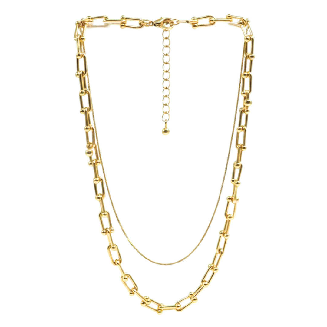 Auric Link Statement Necklace – Demi-Fine Gold Chain