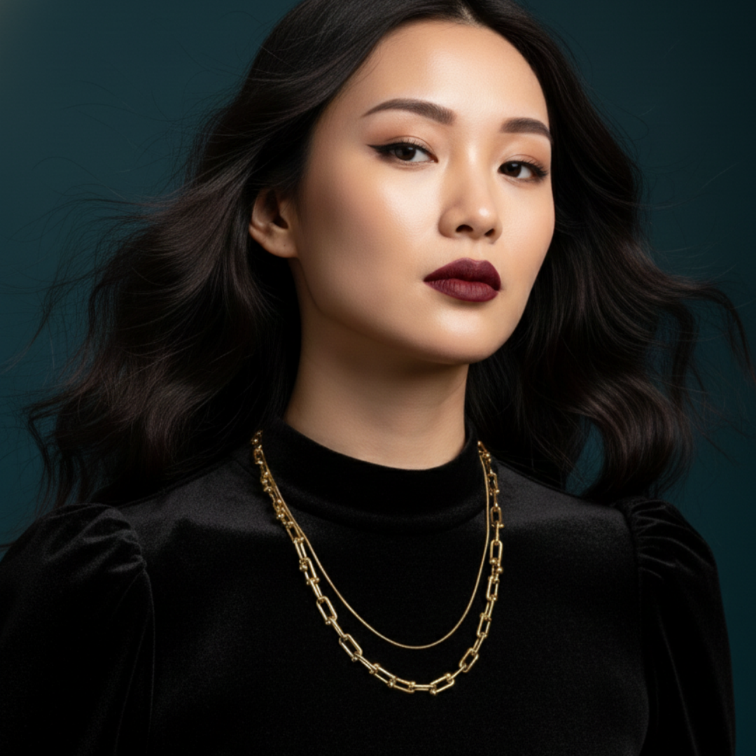 Auric Link Statement Necklace – Demi-Fine Gold Chain
