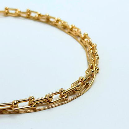 Auric Link Statement Necklace – Demi-Fine Gold Chain