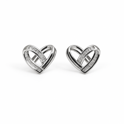 Gold Heart Lattice Earrings