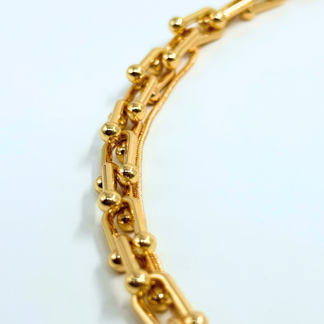 Auric Link Statement Necklace – Demi-Fine Gold Chain