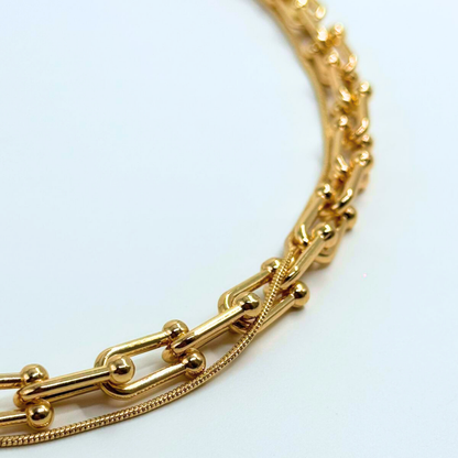 Auric Link Statement Necklace – Demi-Fine Gold Chain
