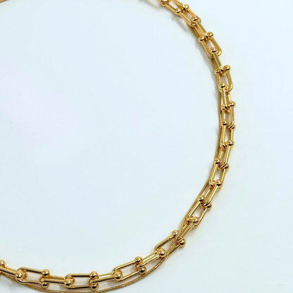 Auric Link Statement Necklace – Demi-Fine Gold Chain