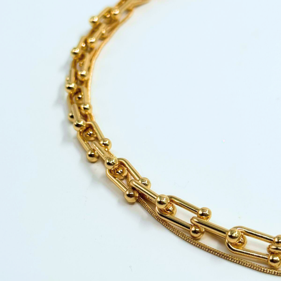 Auric Link Statement Necklace – Demi-Fine Gold Chain