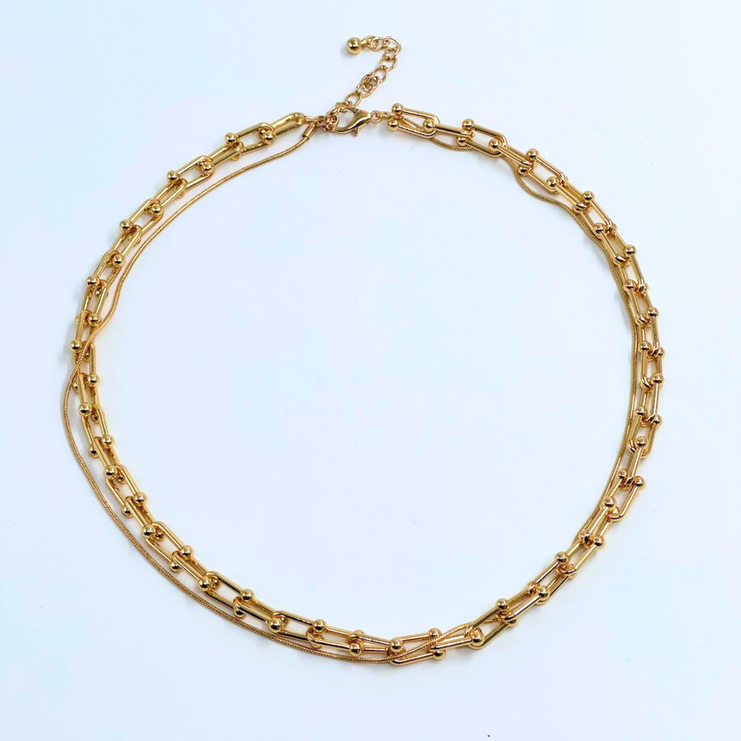 Auric Link Statement Necklace – Demi-Fine Gold Chain