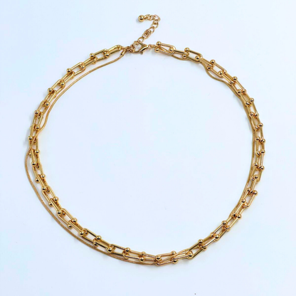 Auric Link Statement Necklace – Demi-Fine Gold Chain