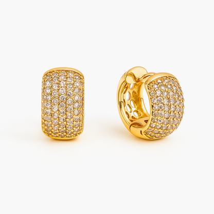 Gold Pave Hoop Earrings