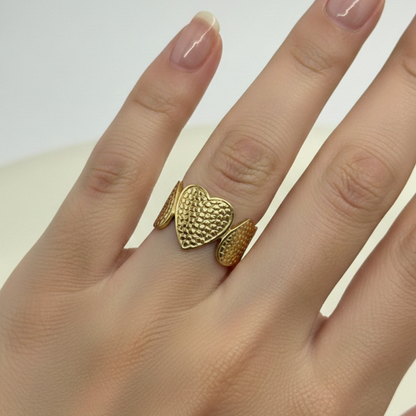 Amora Textured Heart Ring (BUY1GET1)