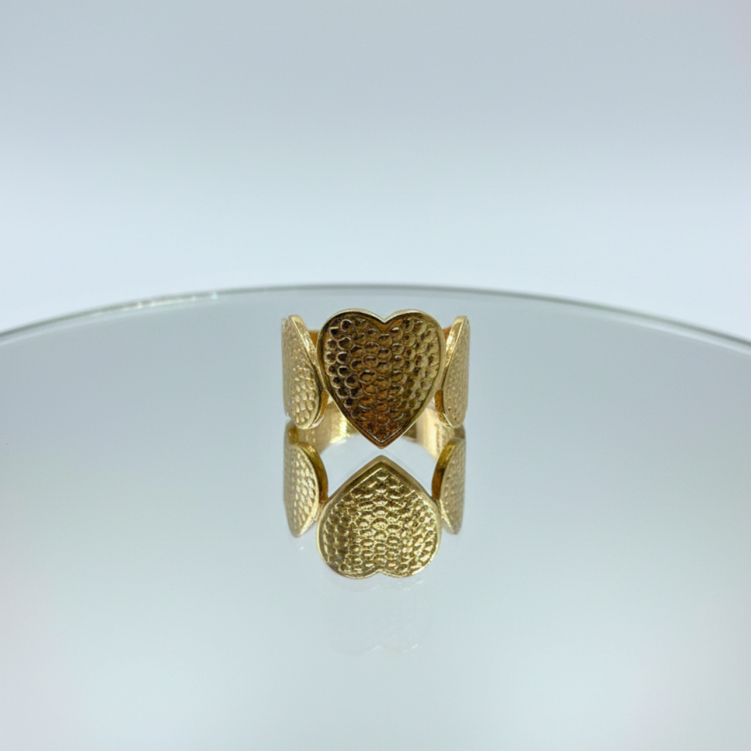 Amora Textured Heart Ring (BUY1GET1)