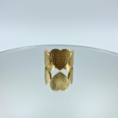 Amora Textured Heart Ring (BUY1GET1)