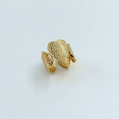Amora Textured Heart Ring (BUY1GET1)