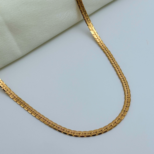 Textured Flat Link Men’s Chain