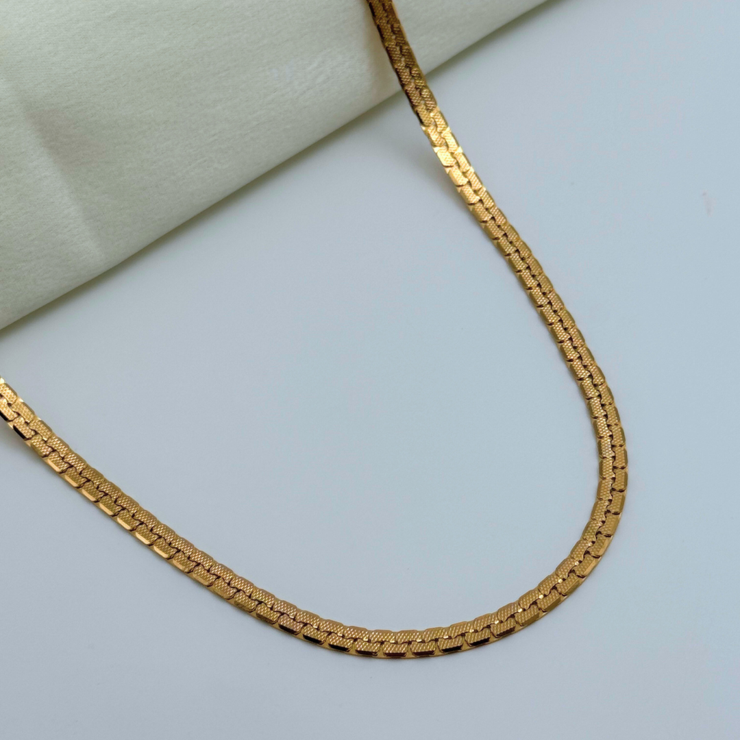 Textured Flat Link Men’s Chain