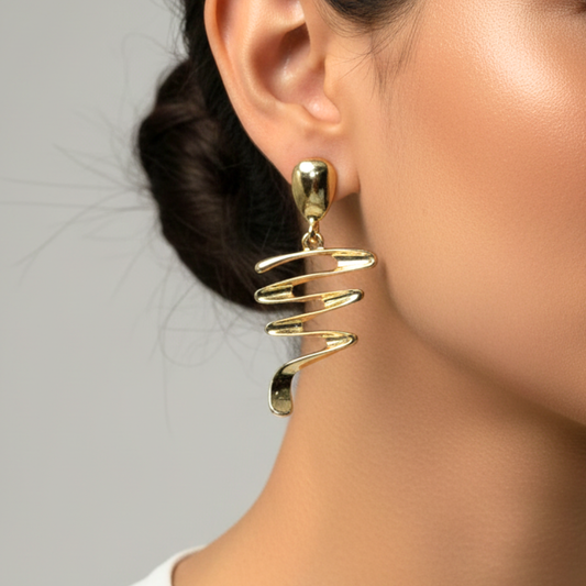 Fluid Spiral Drop Earrings