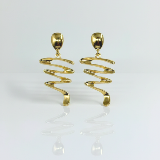 Fluid Spiral Drop Earrings