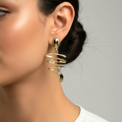 Fluid Spiral Drop Earrings