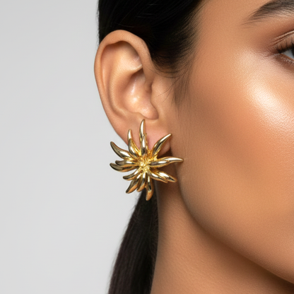 Golden Bloom Stud Earrings