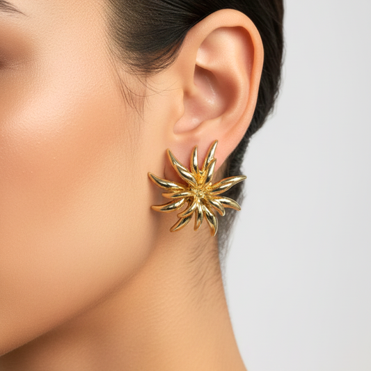 Golden Bloom Stud Earrings