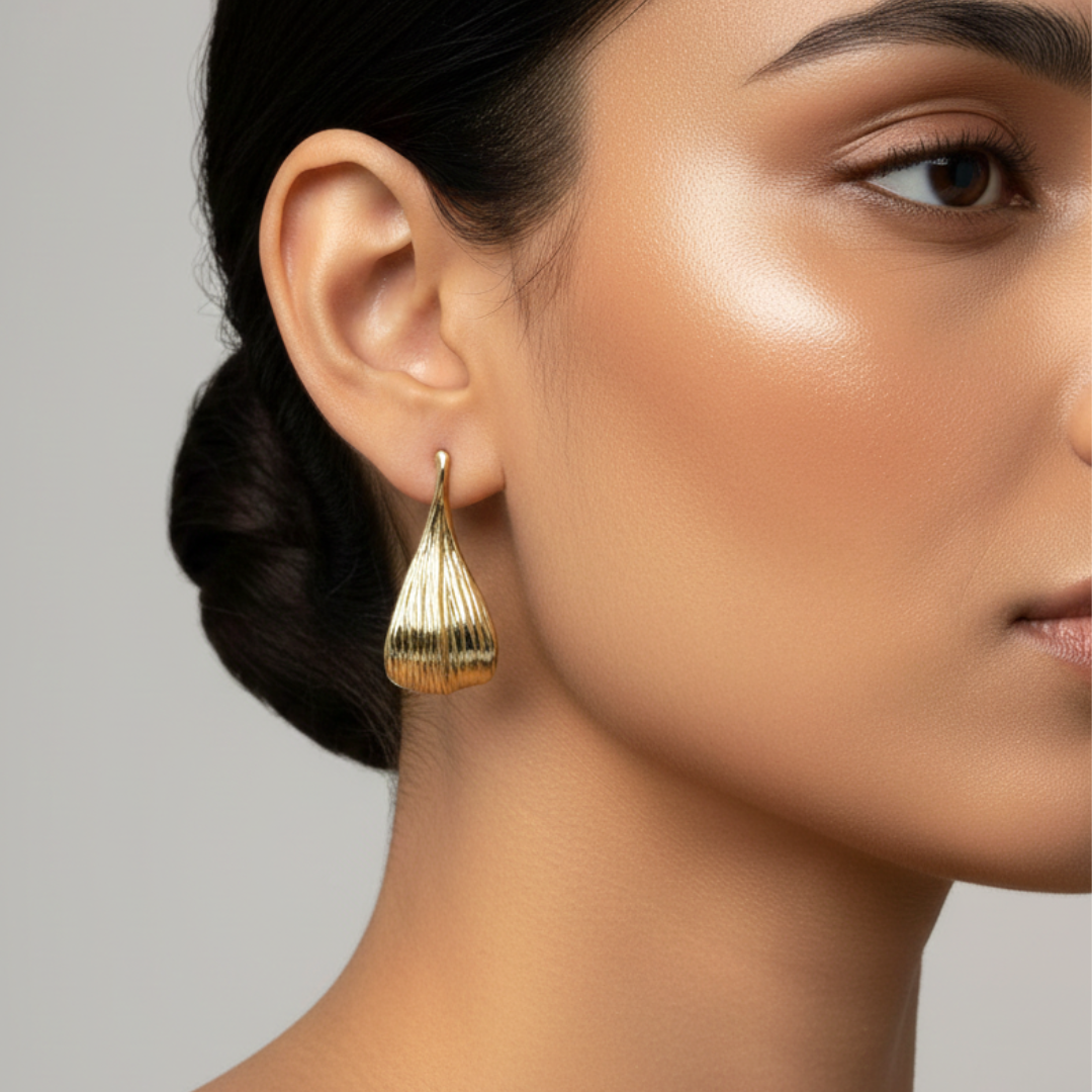 Molten Leaf Stud Earrings