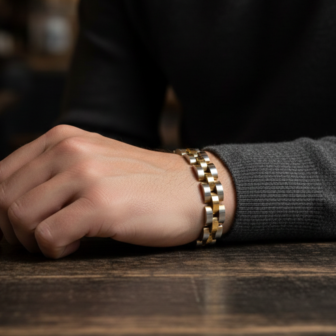 Dual-Tone Link Men’s Bracelet