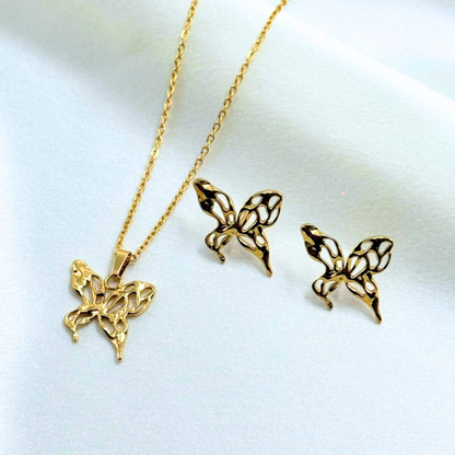Flutter Muse Necklace & Stud Earrings Set