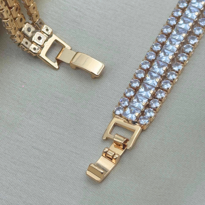 3-Row Crystal Tennis Bracelet