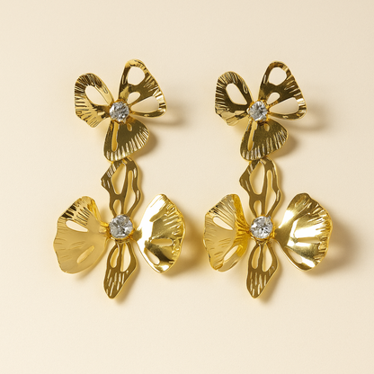 Floral Bloom Statement Drop Earrings