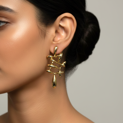 Abstract Vine Drop Earrings